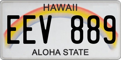 HI license plate EEV889