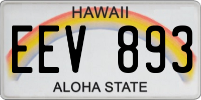 HI license plate EEV893