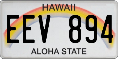 HI license plate EEV894