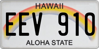 HI license plate EEV910