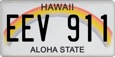 HI license plate EEV911