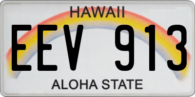 HI license plate EEV913