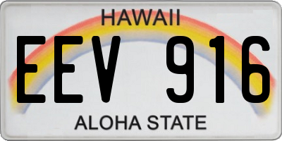 HI license plate EEV916