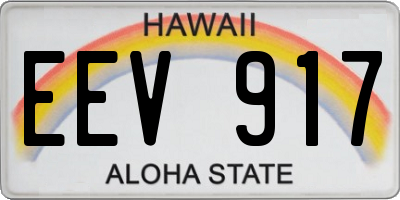 HI license plate EEV917