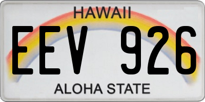 HI license plate EEV926