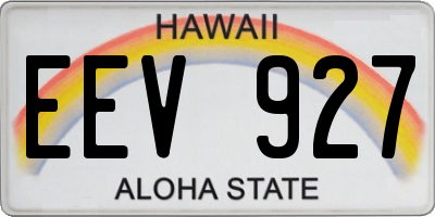 HI license plate EEV927