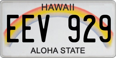 HI license plate EEV929