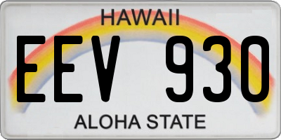 HI license plate EEV930