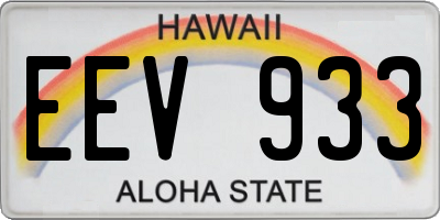 HI license plate EEV933