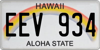 HI license plate EEV934