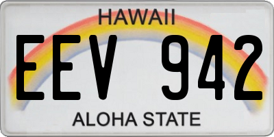 HI license plate EEV942