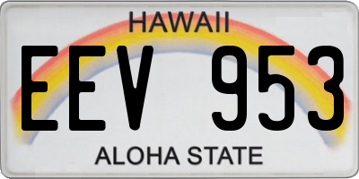 HI license plate EEV953
