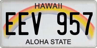 HI license plate EEV957