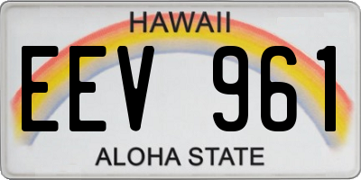 HI license plate EEV961