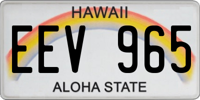 HI license plate EEV965