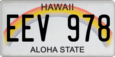 HI license plate EEV978