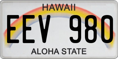 HI license plate EEV980