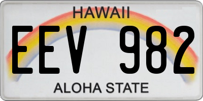 HI license plate EEV982