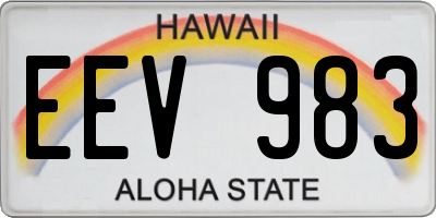 HI license plate EEV983
