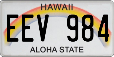 HI license plate EEV984