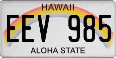 HI license plate EEV985