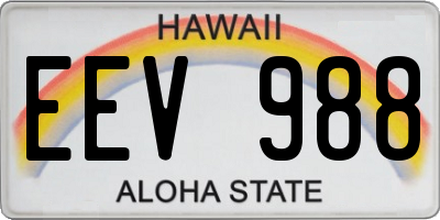 HI license plate EEV988
