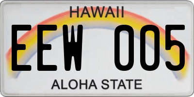 HI license plate EEW005
