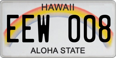 HI license plate EEW008