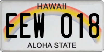 HI license plate EEW018