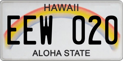 HI license plate EEW020