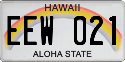 HI license plate EEW021