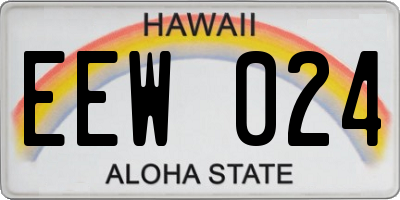 HI license plate EEW024