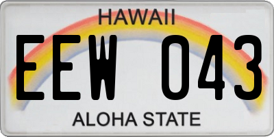 HI license plate EEW043