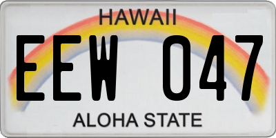 HI license plate EEW047