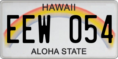 HI license plate EEW054
