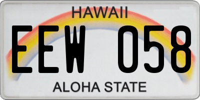 HI license plate EEW058