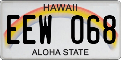 HI license plate EEW068
