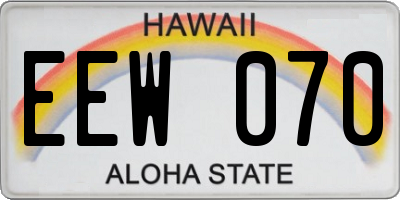 HI license plate EEW070