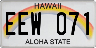 HI license plate EEW071