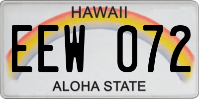 HI license plate EEW072