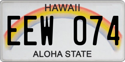 HI license plate EEW074
