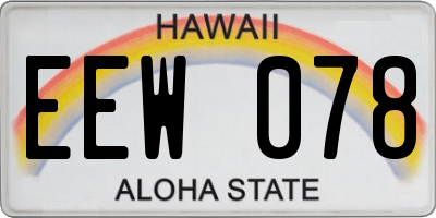 HI license plate EEW078