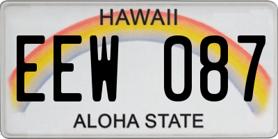 HI license plate EEW087