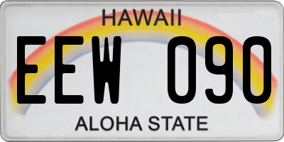 HI license plate EEW090