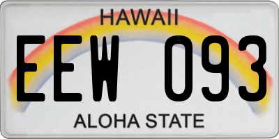 HI license plate EEW093