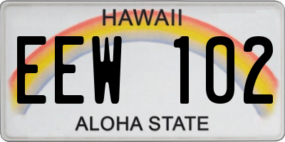 HI license plate EEW102