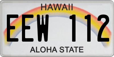 HI license plate EEW112