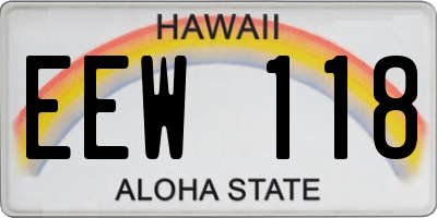 HI license plate EEW118