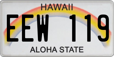 HI license plate EEW119