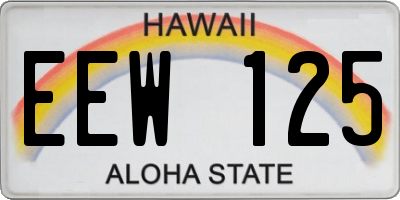 HI license plate EEW125